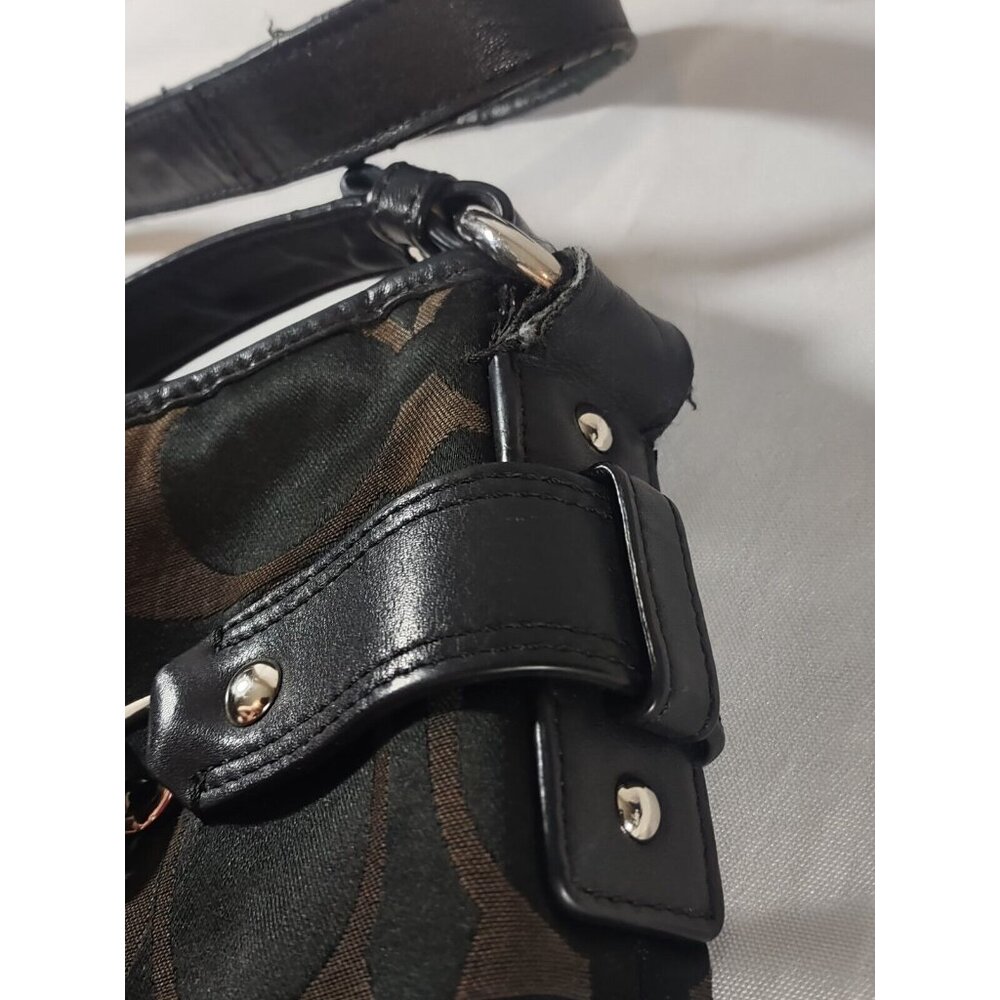 Coach Canvas/Leather F19730 Signature Crossbody Optic Chain Black Shoulder Bag - Picture 7 of 10